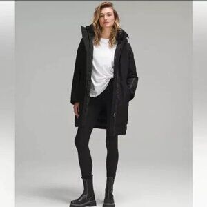 lululemon Snow Warrior Parka Black Size 10 Goose Down Waterproof NWOT
